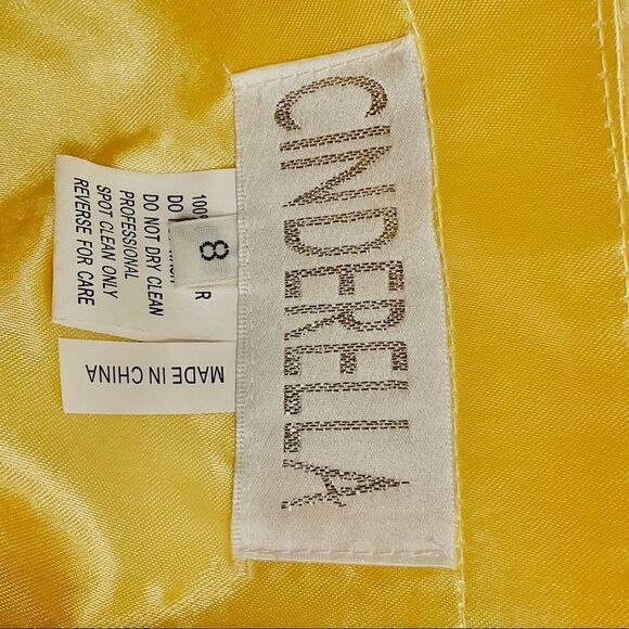 NWT CINDERELLA Size 8 Yellow Rhinestone Tulle Prom/Formal Dress - Picture 13 of 14